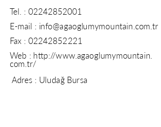 Aaolu My Mountain Hotel iletiim bilgileri